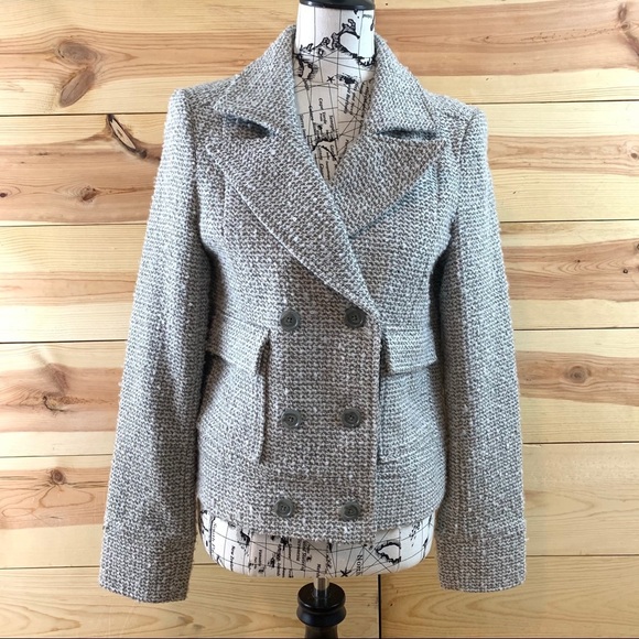 Tex by MaxAzria double breasted tweed button up blazer jacket S - Picture 2 of 16